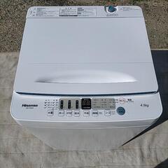 極美品 2021年製 Hisense 洗濯機 4.5㌔ (取説付き)の画像