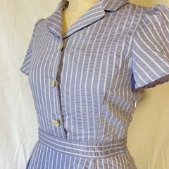 LODISPOTTO ブルー ホワイト ストライプ ワンピースの画像