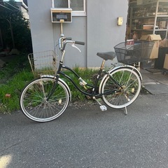 ママチャリ　24インチ　2カゴ付き　自転車　ノーメンテ　サビ多め