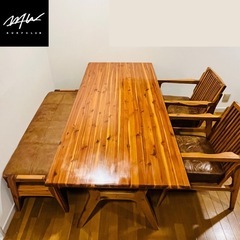 【引取&現金限定|特別価格】 WTW テーブル×チェア2脚×ベン...
