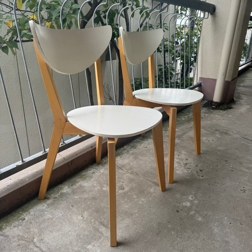 中古デザイン家具 ウッドチェア2脚