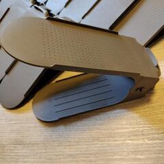 【新品10個】重ねて収納シューズラック　靴を倍量収納できる　靴収納　靴置きの画像