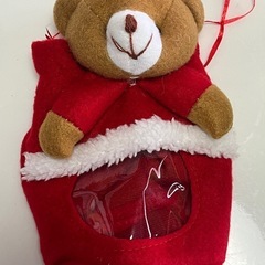くまの巾着クリスマスツリーぬいぐるみの画像