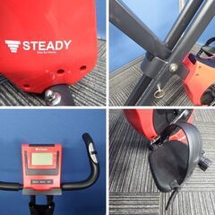 STEADY フィットネスバイク ST102 負荷8段階 エアロバイク レッドの画像