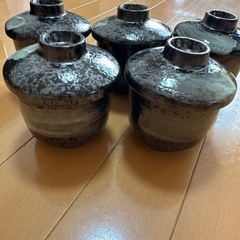 茶碗蒸し食器、一回使用中古5個セット