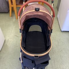 【リサイクルショップ　ピカソ　小松原】分離型 4輪 ペットカート 折りたたみ式ペットキャリー アルミ製 ゴールド★6724★の画像