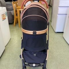 【リサイクルショップ　ピカソ　小松原】分離型 4輪 ペットカート 折りたたみ式ペットキャリー アルミ製 ゴールド★6724★の画像