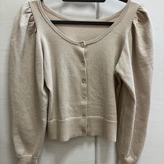 Chico パフラメ長そでカーディガン シャンパンゴールド Fサイズ