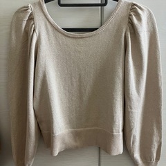 Chico パフラメ長そでカーディガン シャンパンゴールド Fサイズの画像