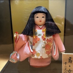  市松人形 日本人形 ひな人形 雛人形 幸一光 作 7号 寿々女（すずめ） おひふ 着物 女の子 ガラスケース付 の画像
