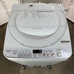 売約済】SHARP 全自動洗濯機 7kg 20年製 ES-KS70V 洗濯機