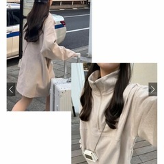 ハーフジップメランジニットソーミニワンピース[fo1862]GRLの画像