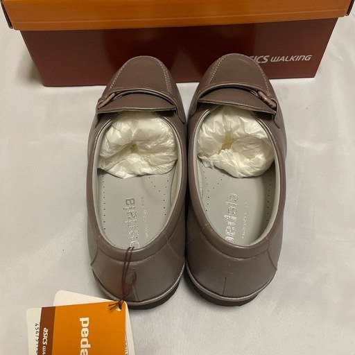 アシックスウォーキング ペダラ スリッポン はっ水天然皮革 21.5㎝ 3E