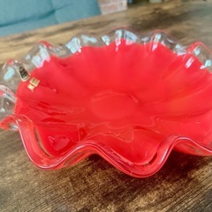 【値下げしました】未使用品 ガラス 大皿 デザート皿の画像