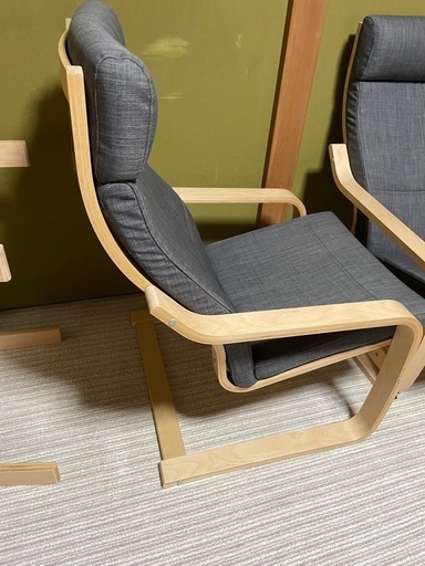 IKEA イケア ポエング  チェア 
オットマン 2脚セット