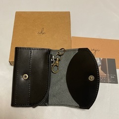 iaji キーケース メンズ スマートキーケース  革 栃木レザー　ブラックの画像