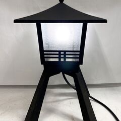 和風 鉄製 庭園灯 電気灯籠 高さ48cm 幅28cm ライト イルミネーション 日本庭園 レトロ 昭和 の画像