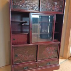 鎌倉彫茶箪笥　美品　購入時35万の画像