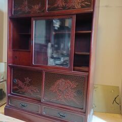 鎌倉彫茶箪笥　美品　購入時35万の画像