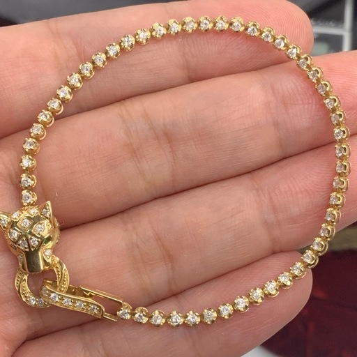 K18 テニスブレスレット　パンサー　1ct 5.3g
