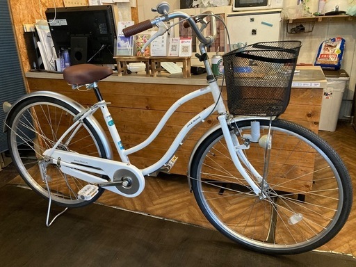 【前後タイヤ・後輪チューブ新品！】26インチ自転車　ホワイト