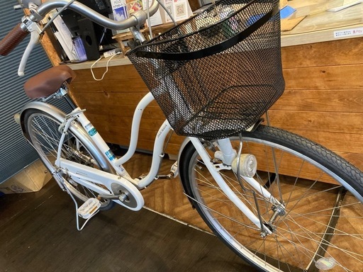 【前後タイヤ・後輪チューブ新品！】26インチ自転車　ホワイト