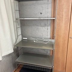 ニトリ シンプルなラック スライド棚付 キッチンラック　チャティ840