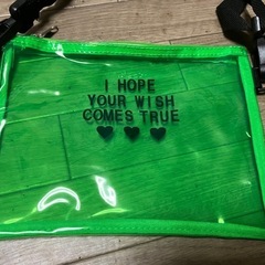 新品未使用　グリーン×ロゴ　ビニールクリアショルダーバッグの画像