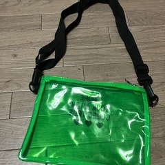 新品未使用　グリーン×ロゴ　ビニールクリアショルダーバッグの画像