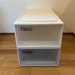  【幅39x奥行74x高さ23】Fits 衣装ケース 2個セット