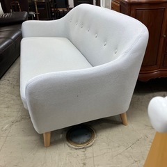 I2410-447 ３人掛けソファ グレー 汚れあり 中古の画像