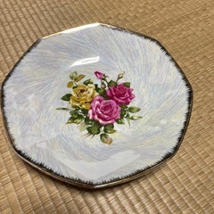 八角形の花柄プレート大皿（フルーツ盛り）中古