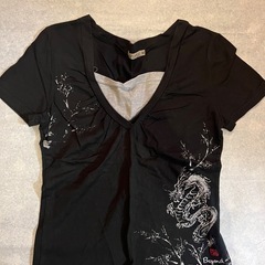 龍 ドラゴン 重ね着風 Tシャツ Mサイズ 和風