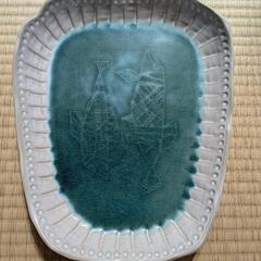 商談中 状態良好！まとめ割『緑色の楕円形大皿 33cm×25cm...