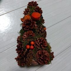 クリスマスツリー　ミニ　卓上　インテリア　オレンジ　カントリー