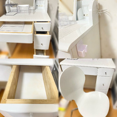 立川 ニトリ nitori ドレッサーデスク 椅子付き ホワイト 白 インテリアの画像