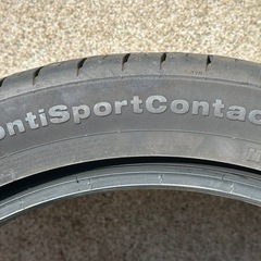 【19インチタイヤ！245/45R19　Y XL  Continental  ContiSportContact 5　残り溝ありタイヤ1本 】転がし用にでも＊社外アルミ付きのエスティマからの取り外し品です。アルファードにも？の画像