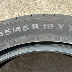 【19インチタイヤ！245/45R19　Y XL  Continental  ContiSportContact 5　残り溝ありタイヤ1本 】転がし用にでも＊社外アルミ付きのエスティマからの取り外し品です。アルファードにも？の画像