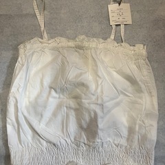 【新品】ホワイトキャミソール 9号 綿100% フリル