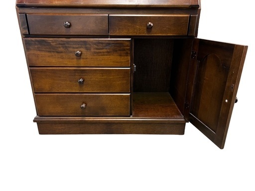 NO.1865 《美品》ライティングビューロー 学習机 デスク 木製 キャビネット 家具 中古