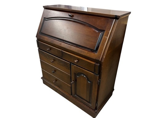 NO.1865 《美品》ライティングビューロー 学習机 デスク 木製 キャビネット 家具 中古