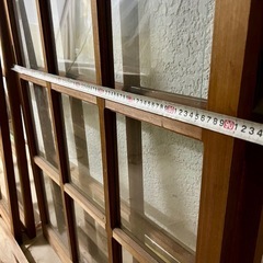 引き戸 アンティーク 古民家 レトロ 引戸 ガラス 4枚建 引き違い戸の画像
