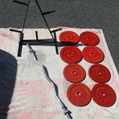 ☆　バーベルセット 70kg 波形シャフトバー◆ジム代も浮いて自...