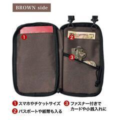 トラディショナル ウェザーウェア スマホケース／推し活／お財布 リバーシブル3大活用できる！ 両面 撥水加工付きポシェットの画像