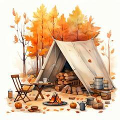 『紅葉の中でのデイキャンプ🍁🔥　　　　　
〜森林浴と炭火とお酒〜』
