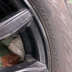 スタッドレスタイヤアルミホイール4本セット　ブリジストン　VRX2　Wedsアルミホール　155/65R14　軽自動車　の画像