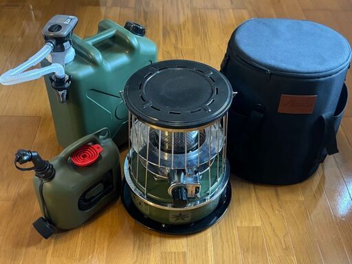 【中古】NEW アルパカ ストーブ コンパクト オリーブ 専用ケース、大小ポリタンク、ポンプ込み