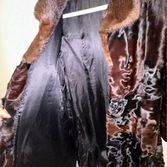 リアルファー　ロングコート　ブラウンの画像