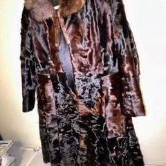 リアルファー　ロングコート　ブラウンの画像