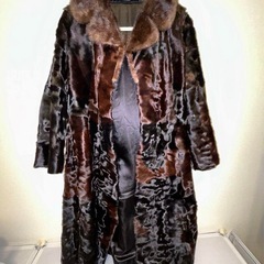 リアルファー　ロングコート　ブラウンの画像